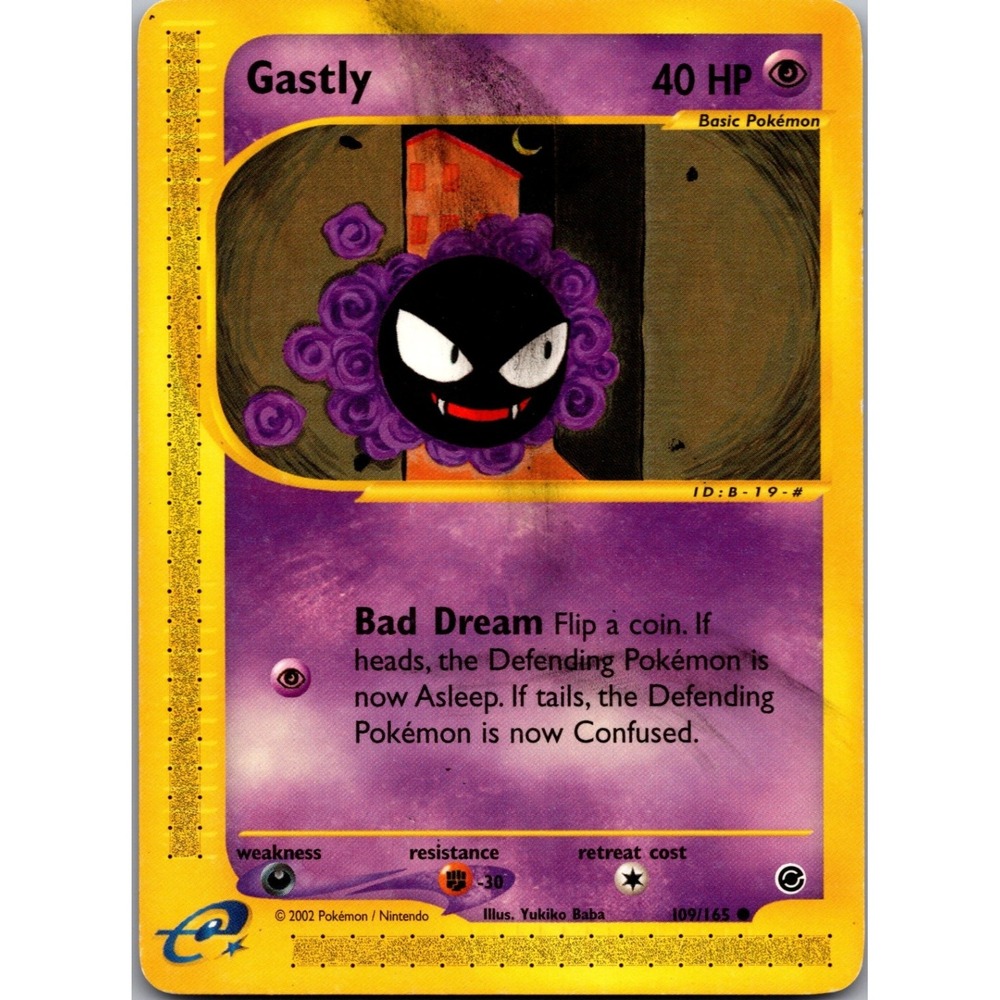 Pokemon Gastly Expedition 109/165 Common LP WOTC 2002 e-Reader Psychic